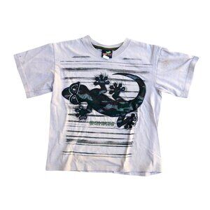 GECKO HAWAII Vintage 90s T Shirt Big Kid's Boy's MEDIUM Tan Graphic Short Sleeve